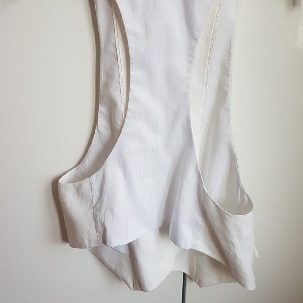 Women's White Waistcoat - Picture 2 of 7